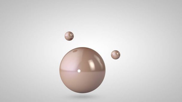 3D ілюстрація рожевих, блискучих кульок, однієї великої і двох маленьких кульок. Сфери в повітрі, ізольовані на білому тлі. 3D візуалізація абстракції. Простір з геометричними, круглими об'єктами
. - Фото, зображення