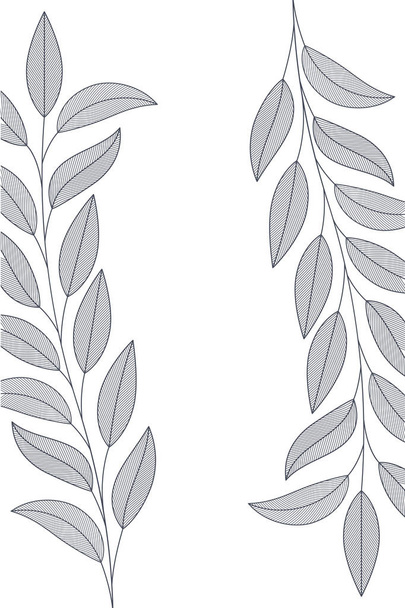 гілка з листям ізольована піктограма
 - Вектор, зображення