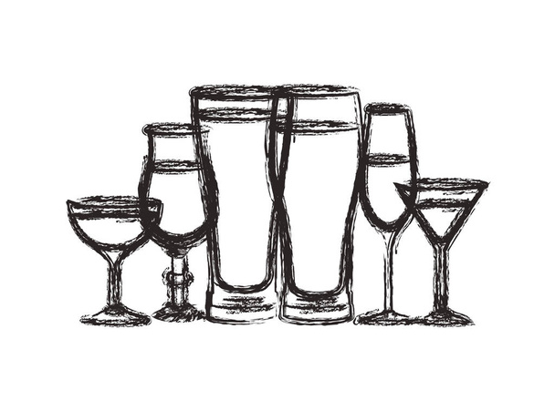 Чашки и стаканы поставить иконки
 - Вектор,изображение
