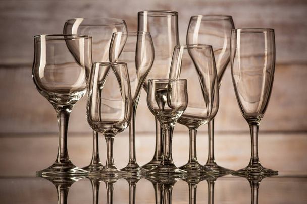 many glasses of different shapes  - Photo, Image