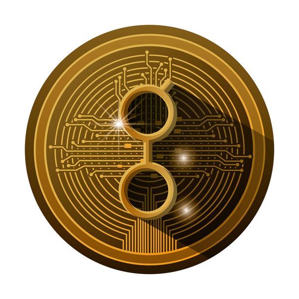 золота монета з електричними лініями
 - Вектор, зображення
