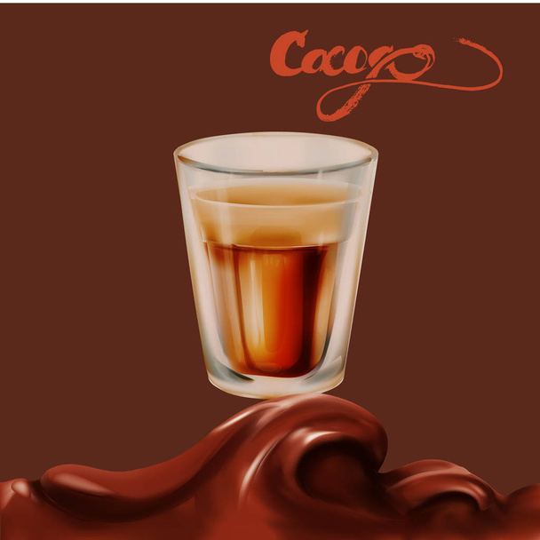 chocolate caramel milk splash 3d drop realistic isolated illustr - Vector, Image
