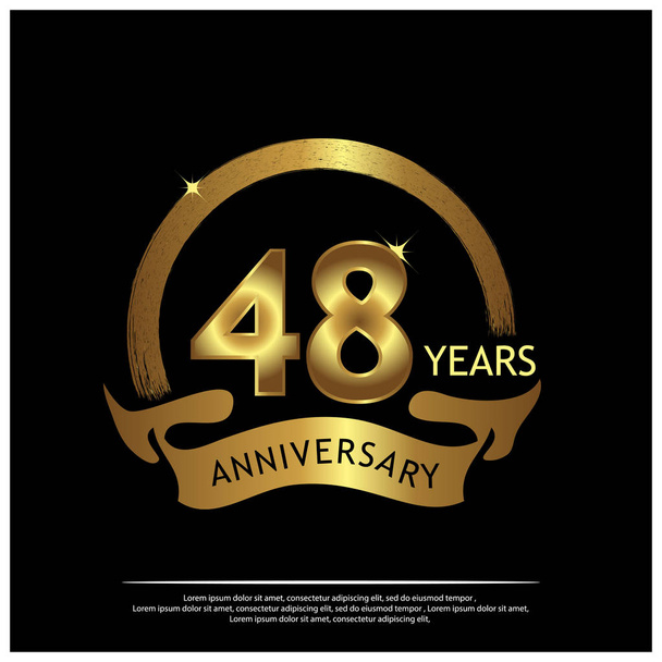 Сорок восемь лет золотой годовщины. дизайн юбилейных шаблонов для веб-сайтов, игр, креативных плакатов, буклетов, листовок, листовок, журналов, пригласительных билетов - Вектор
 - Вектор,изображение