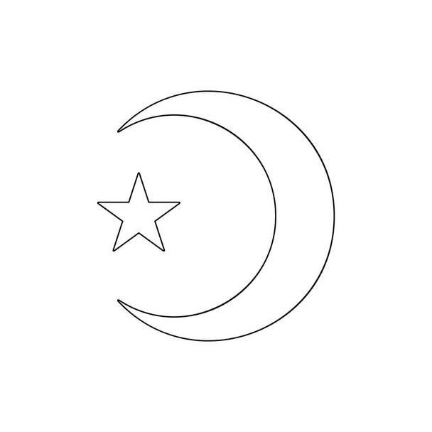 symbol náboženství, ikona islámského obrysu. Symbol náboženství ilustrace. Ikona značek a symbolů může být použita pro web, logo, mobilní aplikace, UI, UX - Vektor, obrázek