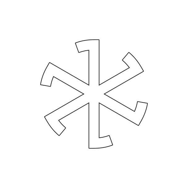 Символ религии, икона язычества. Элемент религиозного символа иллюстрация. Знаки и символы могут быть использованы для веб, логотип, мобильное приложение, пользовательский интерфейс, UX
 - Вектор,изображение