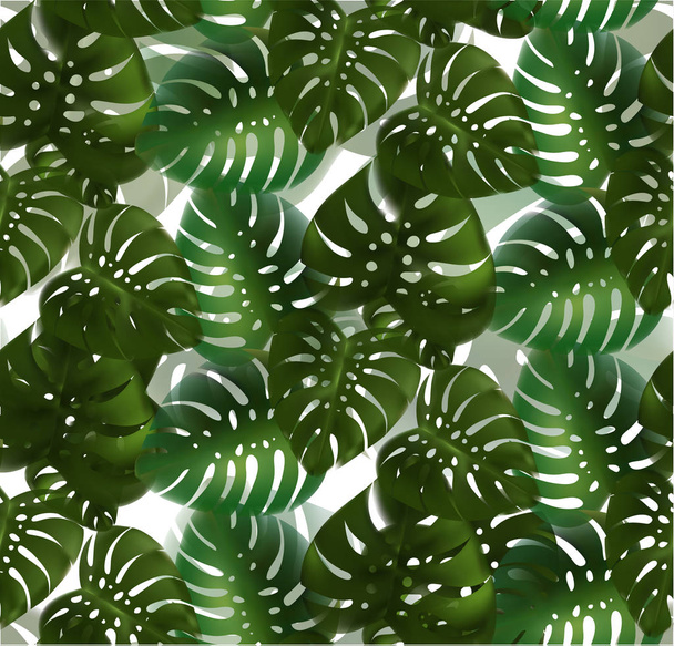 tropical leaves vector set - Wektor, obraz