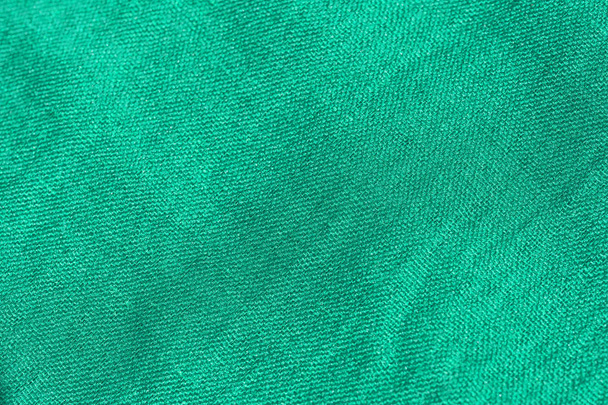 Textura de tela verde mar. Fondo abstracto esmeralda. Primer plano de tela verde
. - Foto, Imagen