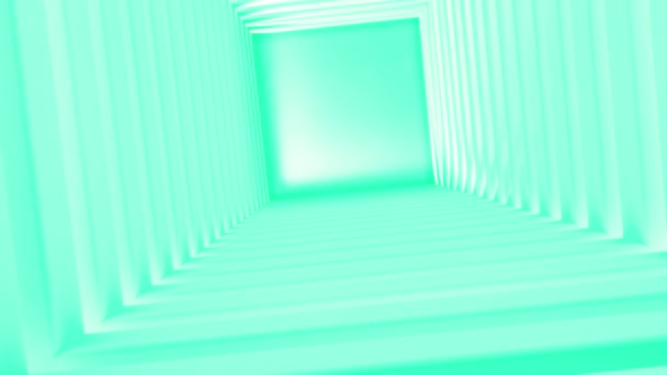 Abstract 3d square corridor with light effect flying. 4K animation rendering footage. Set of different colors. - Materiał filmowy, wideo