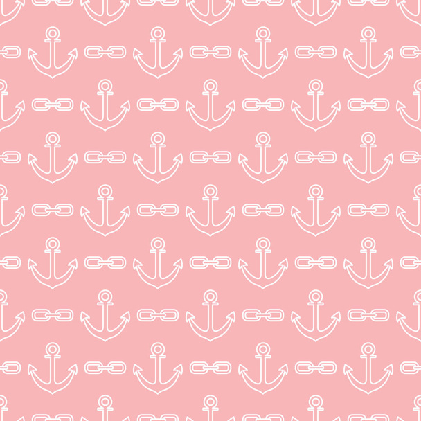 Seamless pattern with anchors and chains - Vektor, Bild