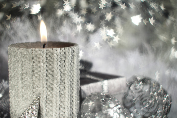 Christmas candle with decoration - Valokuva, kuva