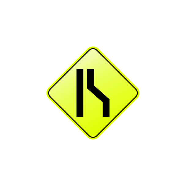 La route se rétrécit sur l'icône droite. Élément d'icône de signalisation routière pour le concept mobile et les applications Web. Colored Road rétrécit sur l'icône de droite peut être utilisé pour le web et mobile. Icône Premium
 - Vecteur, image