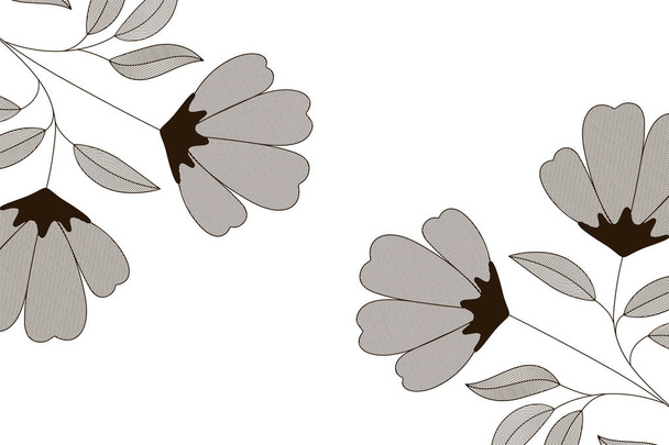 λουλούδια με κλαδιά και φύλλα εικονίδιο - Διάνυσμα, εικόνα