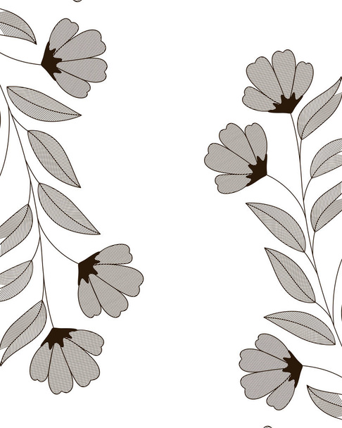 flowers with branches and leaves icon - Vector, Image