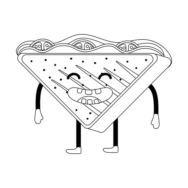 köstliche leckere Sandwich-Cartoon - Vektor, Bild