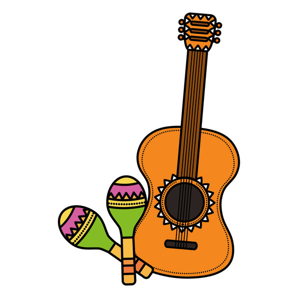 instrumentos de guitarra y maracas
 - Vector, Imagen