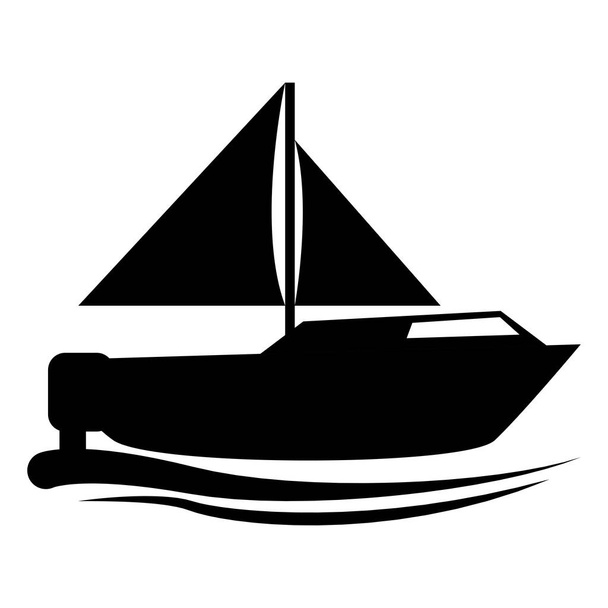 Isolated sailboat icon image - Vector, Image