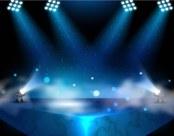 明るいスタジアムアリーナ照明スポットライトベクトルイラスト - ベクター画像