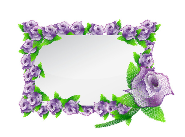 flower purple frame illustration design - Fotó, kép