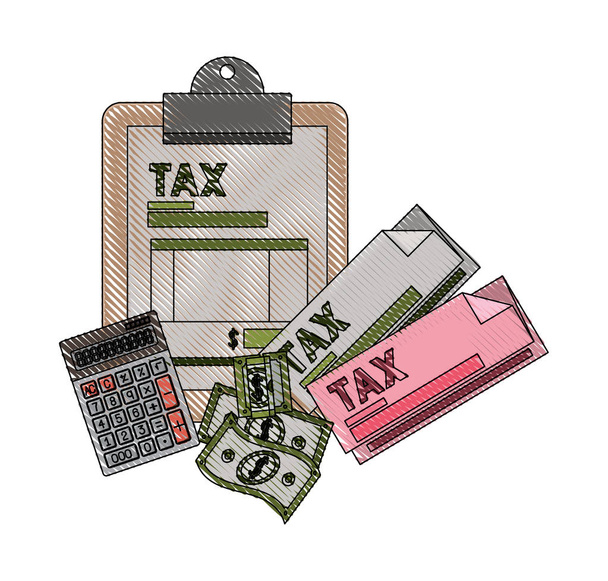 Налоги в буфер обмена с калькулятором и счетами
 - Вектор,изображение