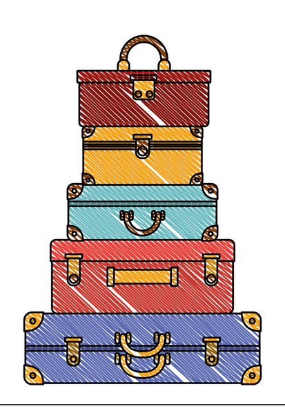 maletas bolsas pila aislado icono
 - Vector, Imagen