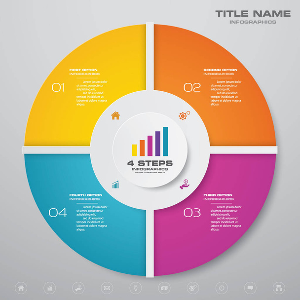 4 kroky infographics chart design element. Pro prezentaci dat. - Vektor, obrázek