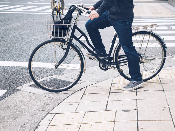 People riding Bicycle city lifestyle Bike to work - Photo, Image