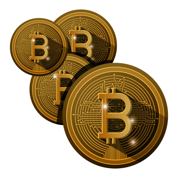 bitcoins con tecnología de comercio de líneas de circuito
 - Vector, Imagen