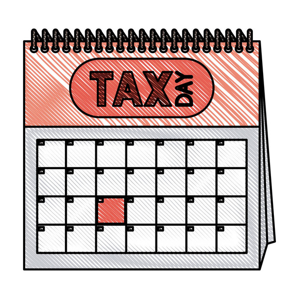 KalenderMahnung mit Steuertag - Vektor, Bild