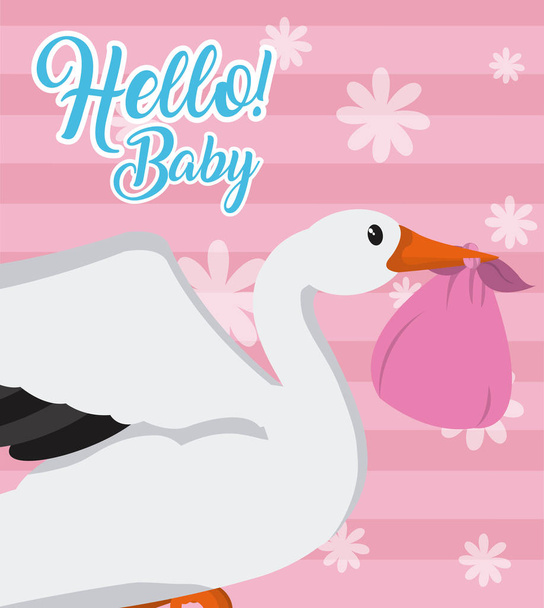 Hola tarjeta de bebé
 - Vector, Imagen