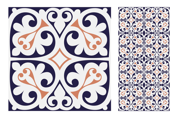 Vintage tegels patronen antieke naadloze ontwerp in vector illustratie - Vector, afbeelding