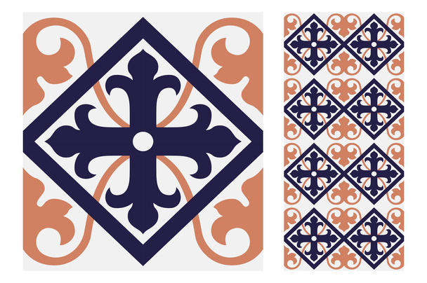 vintage azulejos patrones antiguo diseño sin costuras en Vector ilustración
 - Vector, imagen