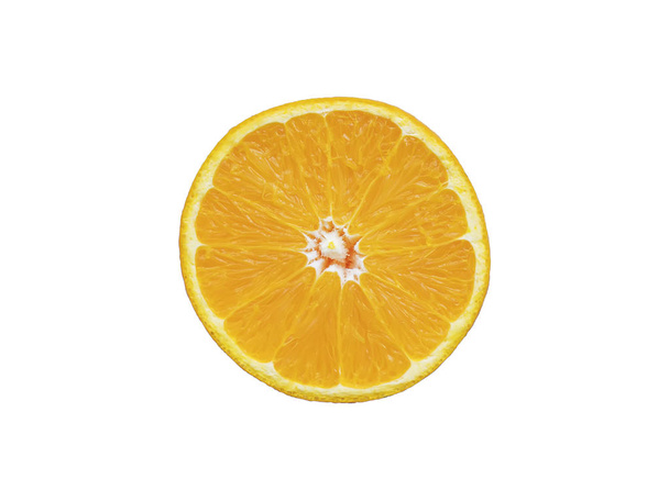 orange slice isolated on white background with clipping path - 写真・画像
