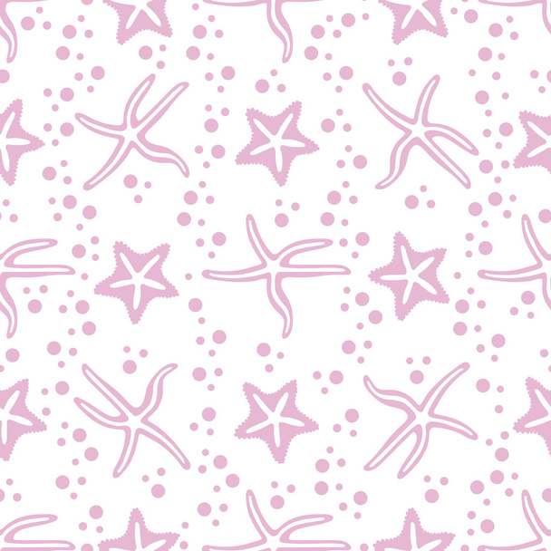 Vector seamless pattern with starfish. - Vector, imagen