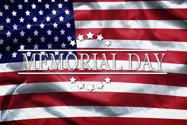Hyvää muistopäivää. Tervehdyskortti, Amerikan kansallispäivä. Memorial päivä tausta muistaa ja kunnia, sana Memorial päivä Amerikan lippu tausta
. - Valokuva, kuva