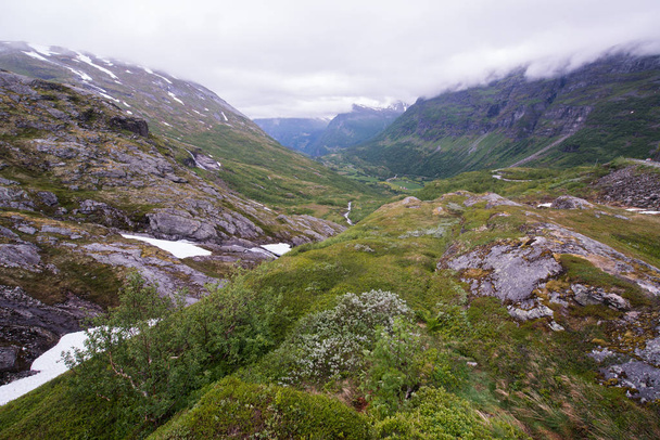 Beautiful landscape in Norway, Strynefjellet along Norwegian county road - Φωτογραφία, εικόνα