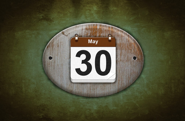 Ancien calendrier en bois avec 30 mai
. - Photo, image