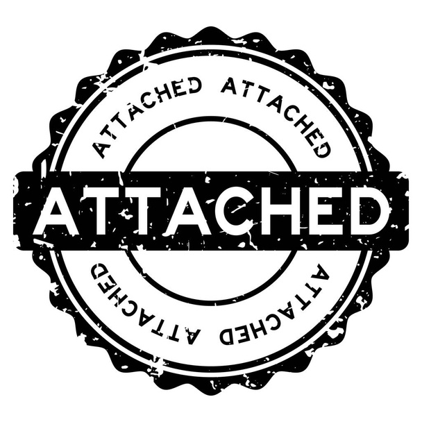 Grunge zwart bijgevoegde Word ronde rubberzegel stempel op witte achtergrond - Vector, afbeelding
