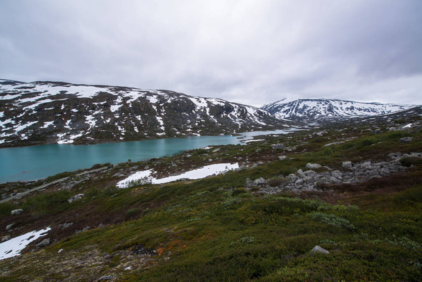 Beautiful landscape in Norway, Strynefjellet along Norwegian county road - Foto, imagen