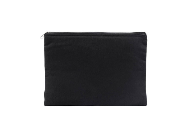 Black canvas bag for shopping on isolated background with clipping path. - Photo, Image