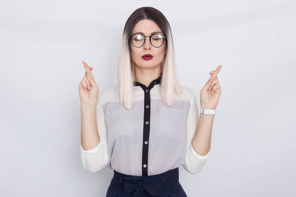 Image of beautiful business woman wearing glasses - Photo, image