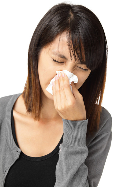 Sneezing woman - Photo, image