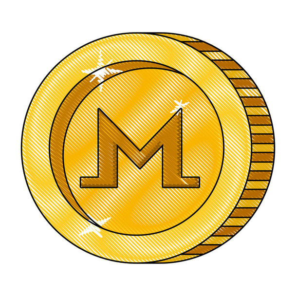 Ikone der Kryptowährung Monero Coin - Vektor, Bild