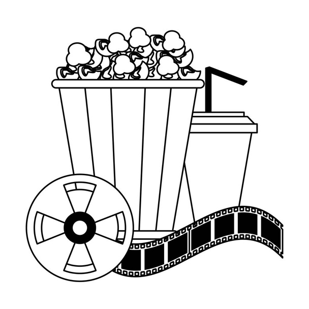 Cinema e filmes desenhos animados em preto e branco
 - Vetor, Imagem