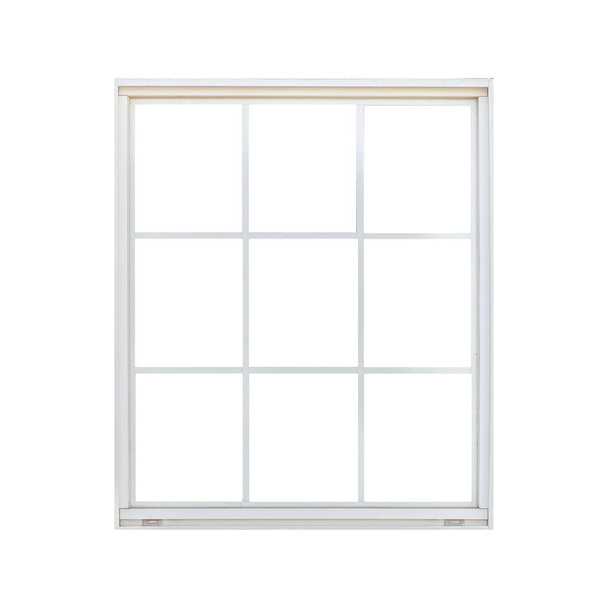 Weißes Holz Fensterrahmen isoliert auf weißem Hintergrund - Foto, Bild