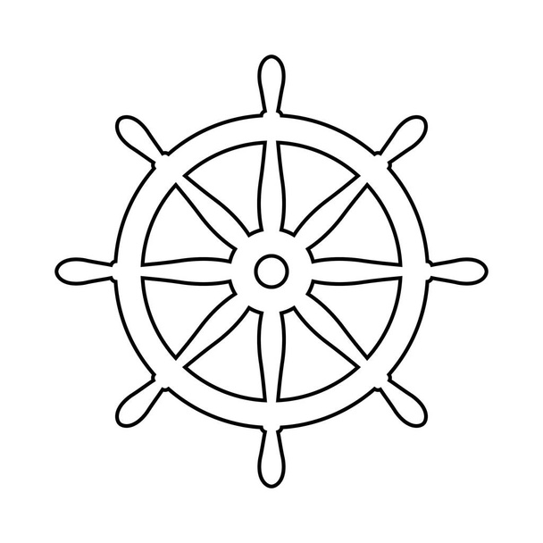 Timón Ancla vector icono logo náutico mar océano barco ilustración
. - Vector, Imagen