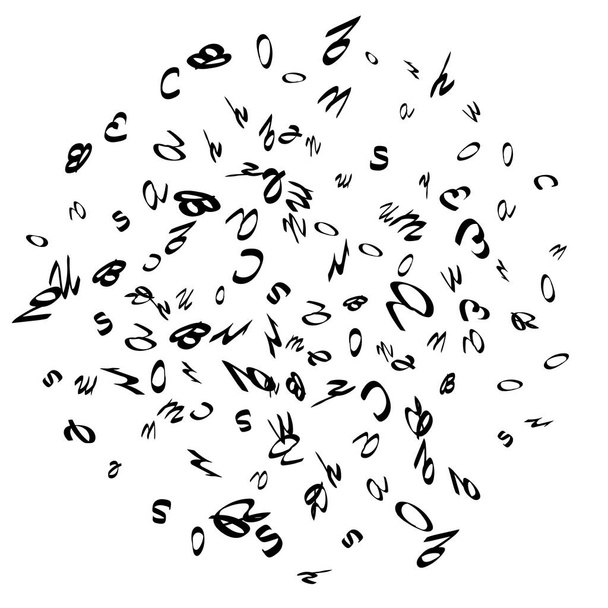 Abstracte achtergrond van zwarte handgeschreven brieven - Vector, afbeelding