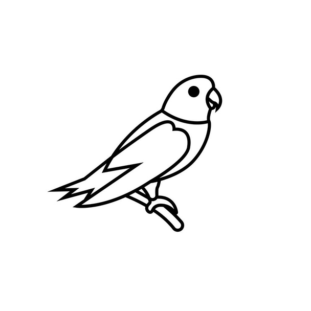 Pájaro loro Fácil ilustración de vectores en capas editable
 - Vector, Imagen