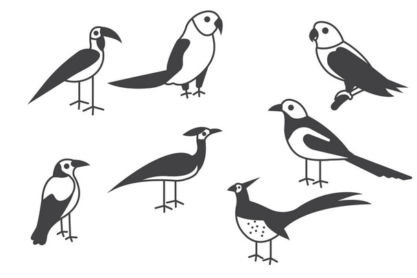 Zestaw wektor ptak-Easy edytowalne warstwowe ilustracji wektorowych - Wektor, obraz