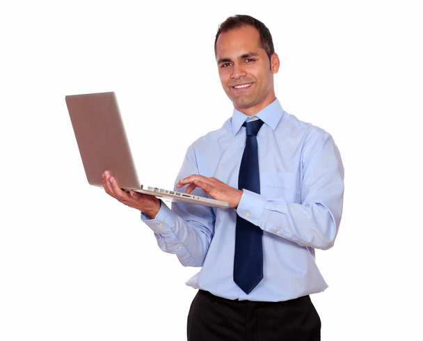 Adult man working with his laptop computer - Foto, Bild