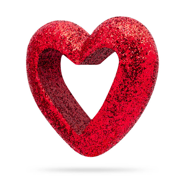 Quadro de coração vermelho isolado no fundo branco. Coração de Valentine. (Caminho de recorte
 ) - Foto, Imagem